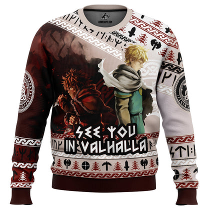 See You In Valhalla Vinland Saga Ugly Christmas Sweater - WeCustomit