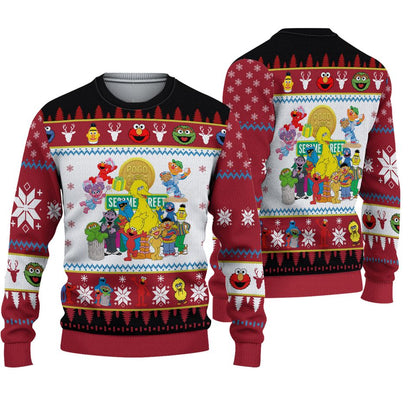 Sesame Street Christmas Ugly Christmas Sweater For Men & Women Christmas Gift Sweater PT939 - WeCustomit
