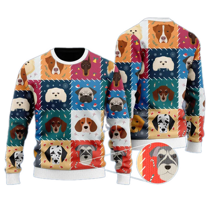 Funny Dog Face Christmas Ugly Christmas Sweater For Men & Women Christmas Gift Sweater US1390 - WeCustomit
