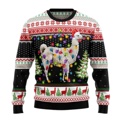 Llama Christmas Tree Ugly Christmas Sweater For Men & Women Christmas Gift Sweater US1448 - WeCustomit