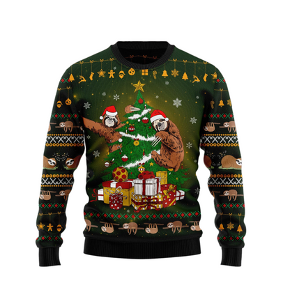 Sloth Christmas Tree Ugly Christmas Sweater For Men & Women Christmas Gift Sweater US1546 - WeCustomit
