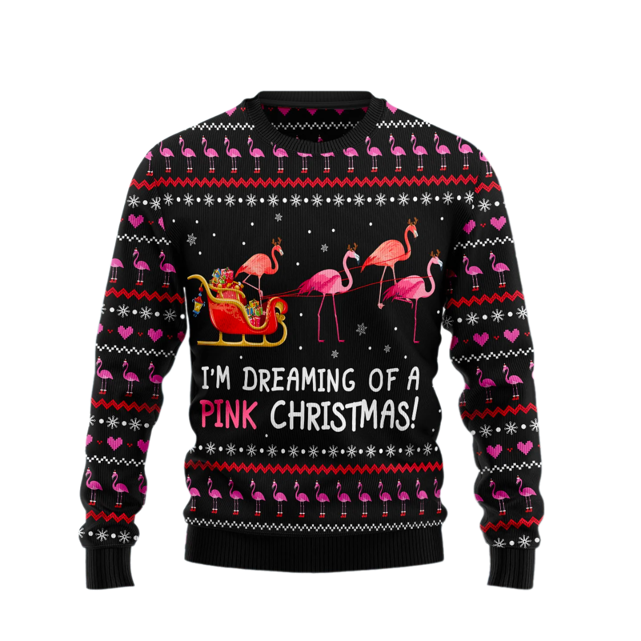 I'm dreaming of a Pink Christmas Ugly Christmas Sweater For Men & Women Christmas Gift Sweater US1732 - WeCustomit