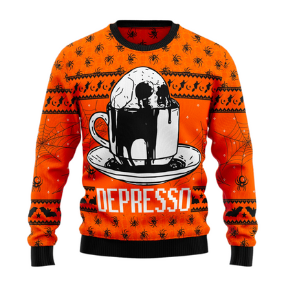 Skull Coffee Ugly Halloween Sweater For Men & Women Halloween Gift Sweater US1015 - WeCustomit