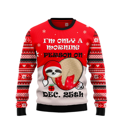 Sloth Morning Ugly Christmas Sweater For Men & Women Christmas Gift Sweater US2123 - WeCustomit