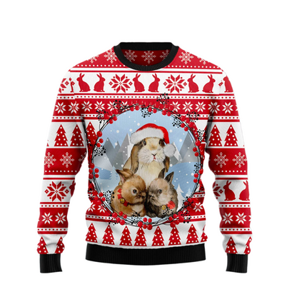 Christmas Bunny Ugly Christmas Sweater For Men & Women Christmas Gift Sweater US2444 - WeCustomit