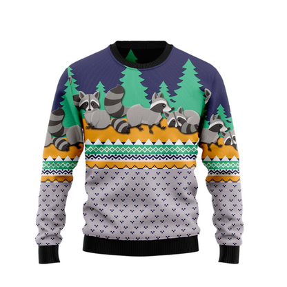 Raccoon Christmas Ugly Christmas Sweater For Men & Women Christmas Gift Sweater US2496 - WeCustomit