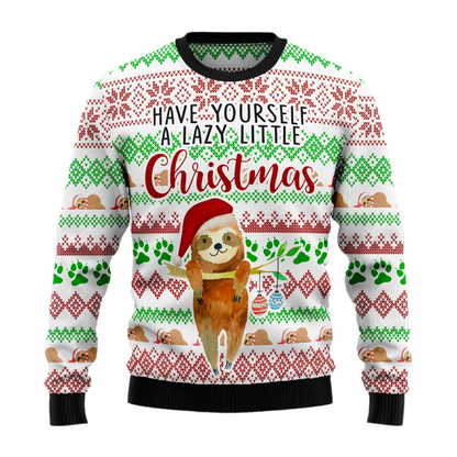 Have Yourself A Lazy Christmas Sloth Ugly Christmas Sweater For Men & Women Christmas Gift Sweater US2510 - WeCustomit