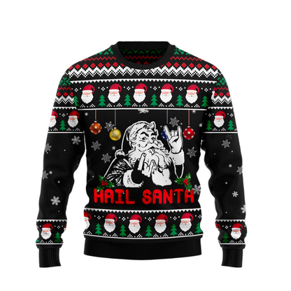 Hail Santa Ugly Christmas Sweater For Men & Women Christmas Gift Sweater US2539 - WeCustomit