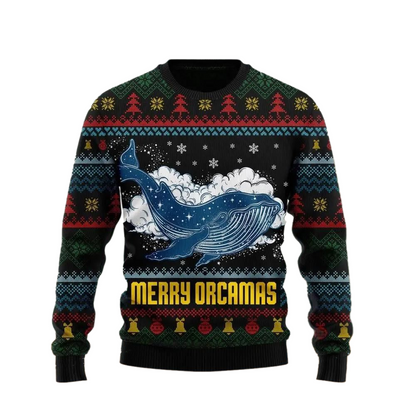 Merry Christmas Orcas Killer Whale Ugly Christmas Sweater For Men & Women Christmas Gift Sweater US2866 - WeCustomit