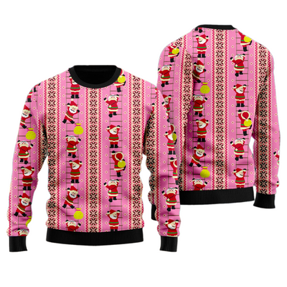 Santa Claus Climbing Ugly Christmas Sweater For Men & Women Christmas Gift Sweater US2808 - WeCustomit