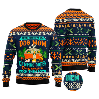 Dog Mom Camping Ugly Sweater For Men & Women Christmas Gift Sweater US2885 - WeCustomit