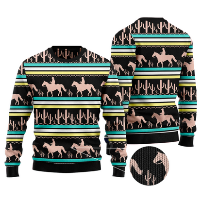 Cowboy Cactus Ugly Christmas Sweater For Men & Women Christmas Gift Sweater US2897 - WeCustomit