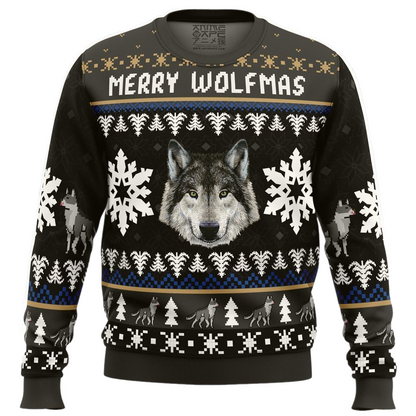Merry Wolfmas Wolf Ugly Christmas Sweater For Men & Women Christmas Gift Sweater US2998 - WeCustomit