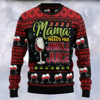 Red Wine Mama Ugly Christmas Sweater For Men & Women Christmas Gift Sweater US3283 - WeCustomit