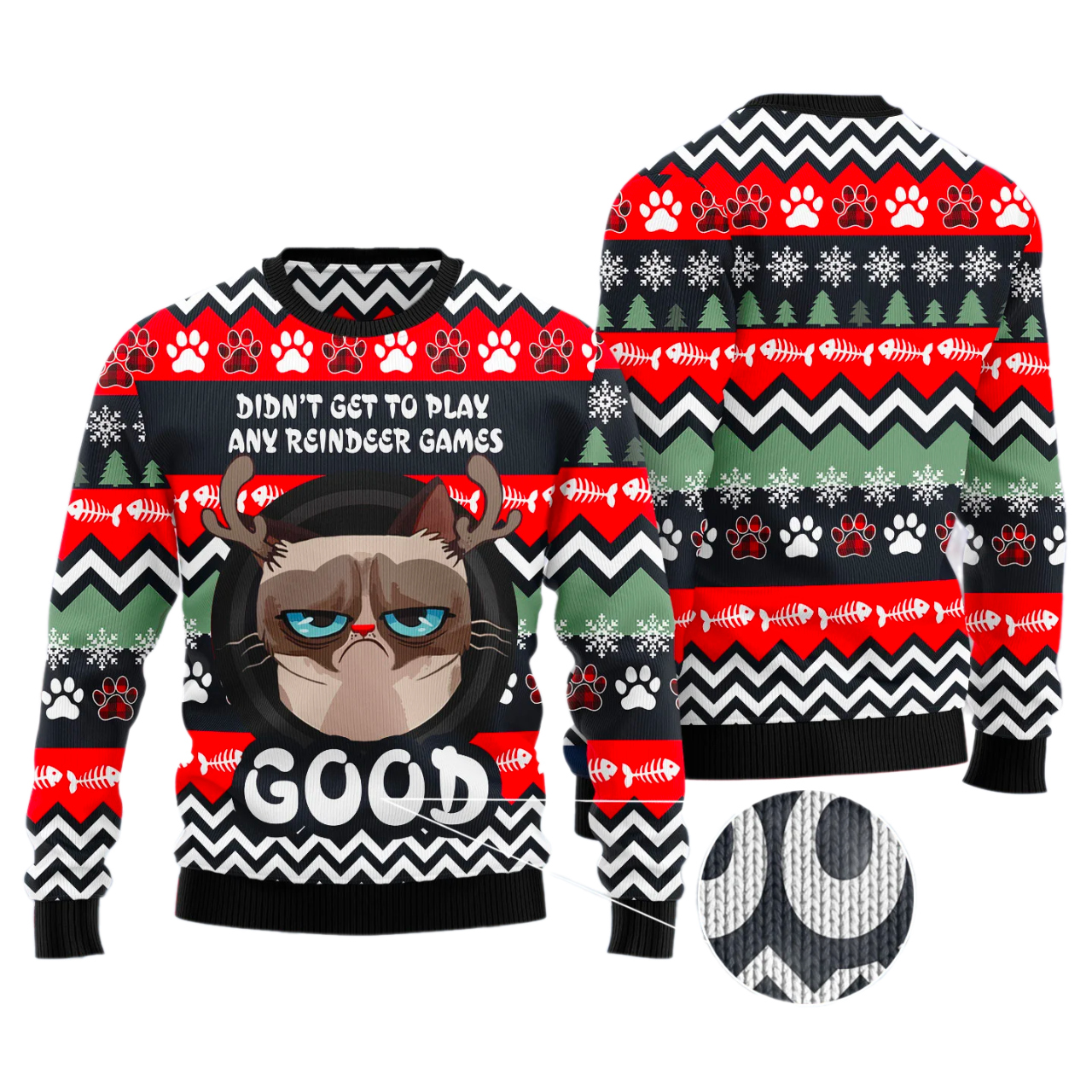 Grumpy Cat Good Ugly Christmas Sweater For Men & Women Christmas Gift Sweater US3401 - WeCustomit