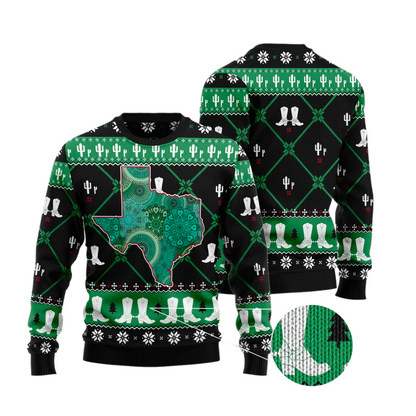Texas USA Symbols Pattern Ugly Christmas Sweater For Men & Women Christmas Gift Sweater US3551 - WeCustomit