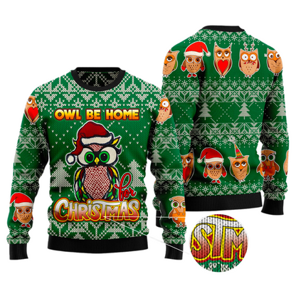 Owl Be Home For Christmas Ugly Christmas Sweater For Men & Women Christmas Gift Sweater US3596 - WeCustomit