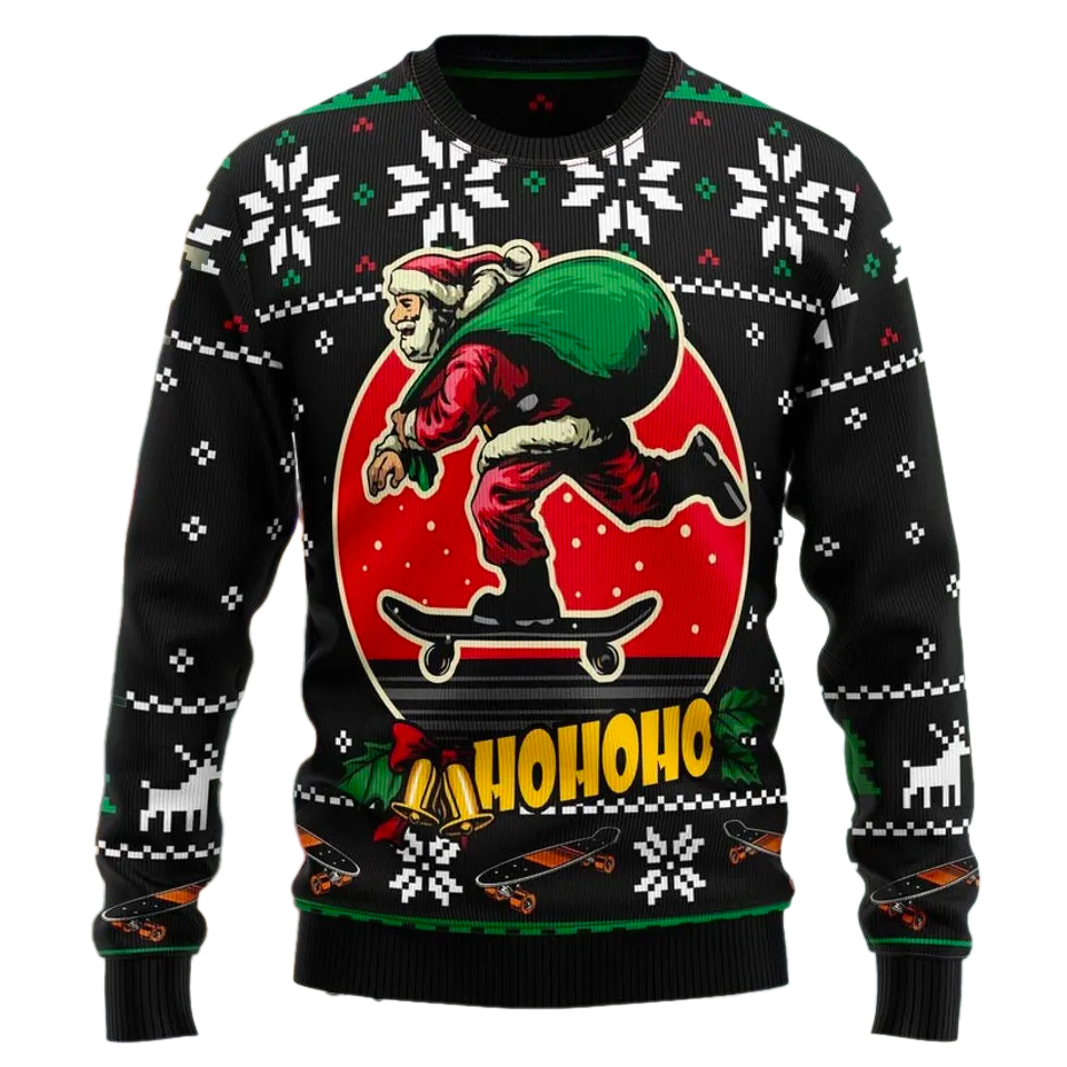 Ho Ho Ho Santa Claus Ugly Christmas Sweater For Men & Women Christmas Gift Sweater PT1427 - WeCustomit