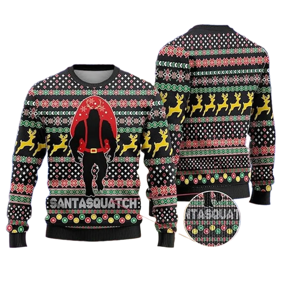 Funny BigFoot Ugly Christmas Sweater For Men & Women Christmas Gift Sweater BH986 - WeCustomit