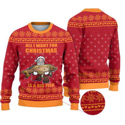 I Want For Christmas Is A Big Fish Ugly Christmas Sweater For Men & Women Christmas Gift Sweater PT1500 - WeCustomit