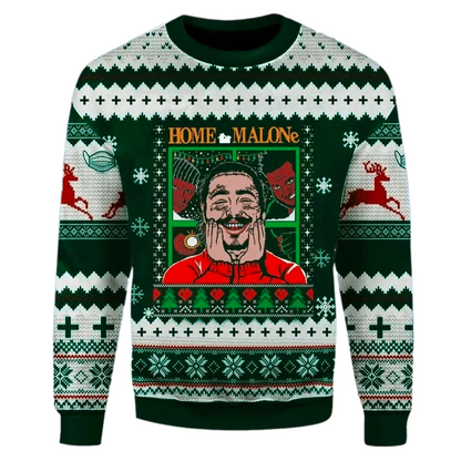 Home Malone Ugly Christmas Sweater For Men & Women Christmas Gift Sweater PT1510 - WeCustomit