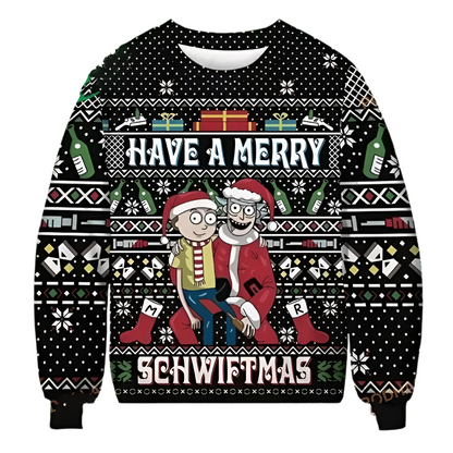 Rjck And M0rty Merry Schwiftmas Ugly Christmas Sweater For Men & Women Christmas Gift Sweater US3769 - WeCustomit