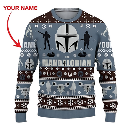 Personalized The Mandalorian Ugly Christmas Sweater For Men & Women Christmas Gift Sweater US3873 - WeCustomit