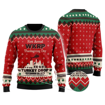 First Annual WKRP Ugly Christmas Sweater For Men & Women Christmas Gift Sweater US3913 - WeCustomit