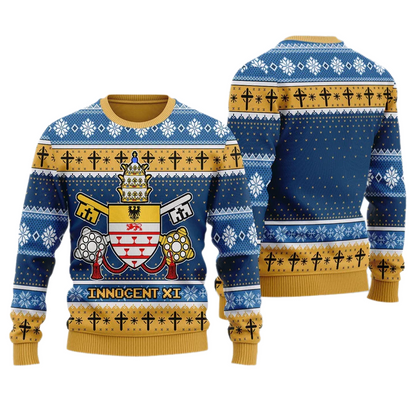 Innocent XI Coat Of Arms Unisex Ugly Christmas Sweater For Men & Women Christmas Gift Sweater US3999 - WeCustomit