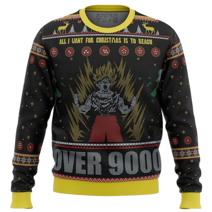 Goku Over 9000 Dragon Ball Z Ugly Christmas Sweater For Men & Women Christmas Gift Sweater US4152 - WeCustomit