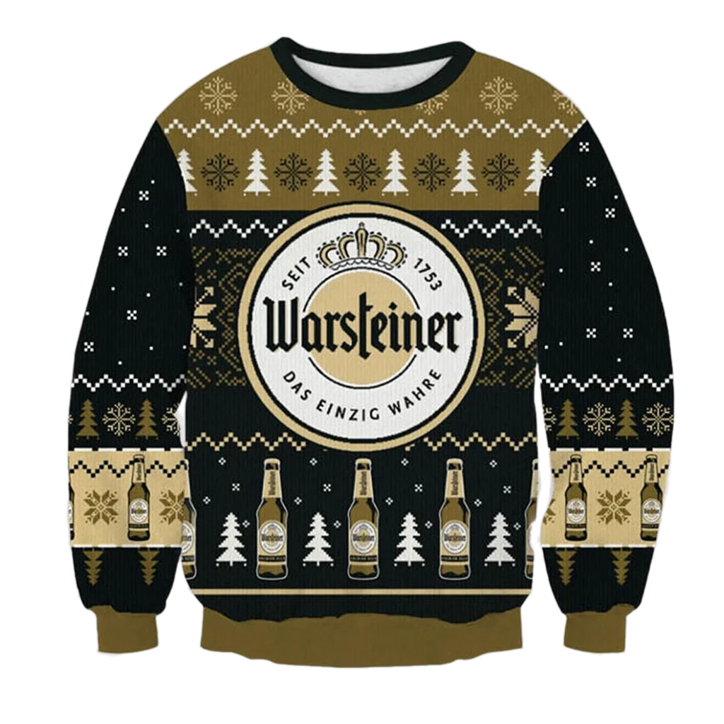 Unisex Warsteiner 3D Ugly Christmas Sweater For Men & Women Christmas Gift Sweater BH1189 - WeCustomit