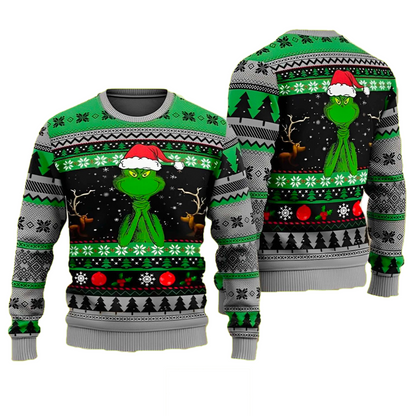 The Grinch Christmas Hat Cute Ugly Christmas Sweater For Men & Women Christmas Gift Sweater US4361 - WeCustomit