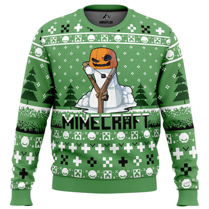 Snow Golem Minecraft Ugly Christmas Sweater - WeCustomit