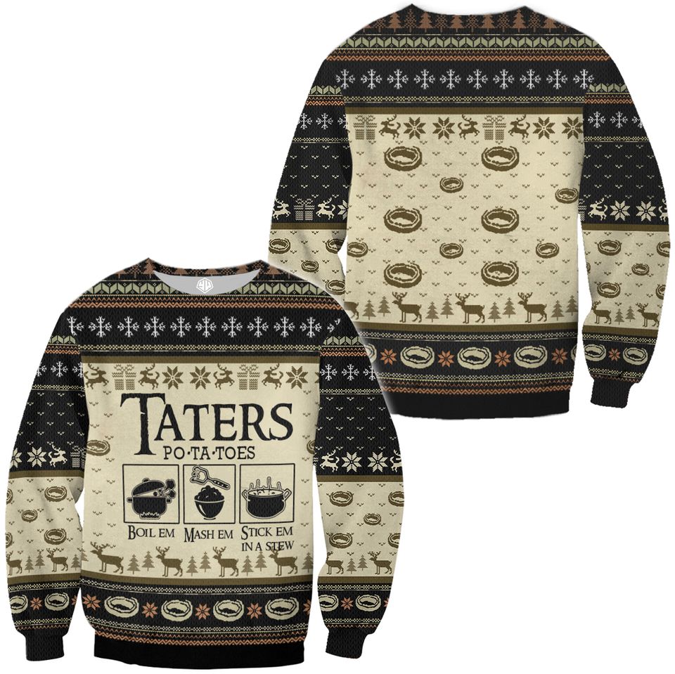 Taters Potatos Ugly Christmas Sweater For Men & Women Christmas Gift Sweater PT987 - WeCustomit