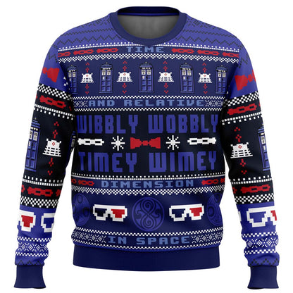 Timey Wimey Doctor Who Ugly Christmas Sweater - WeCustomit