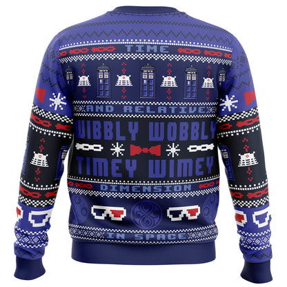 Timey Wimey Doctor Who Ugly Christmas Sweater - WeCustomit
