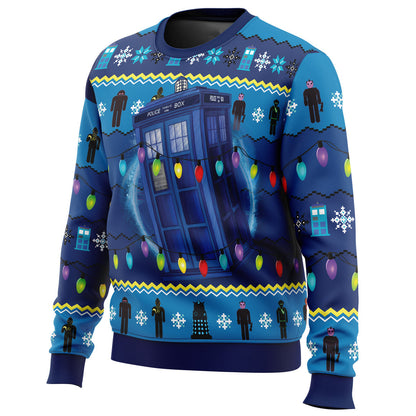 WHO'S Outside Doctor Who Ugly Christmas Sweater - WeCustomit