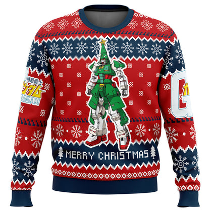 Xmas Tree Gundam Ugly Christmas Sweater - WeCustomit