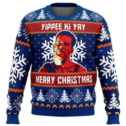 Yippee Ki Yay Die Hard Ugly Christmas Sweater - WeCustomit
