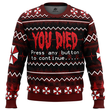 You Died Resident Evil Ugly Christmas Sweater - WeCustomit